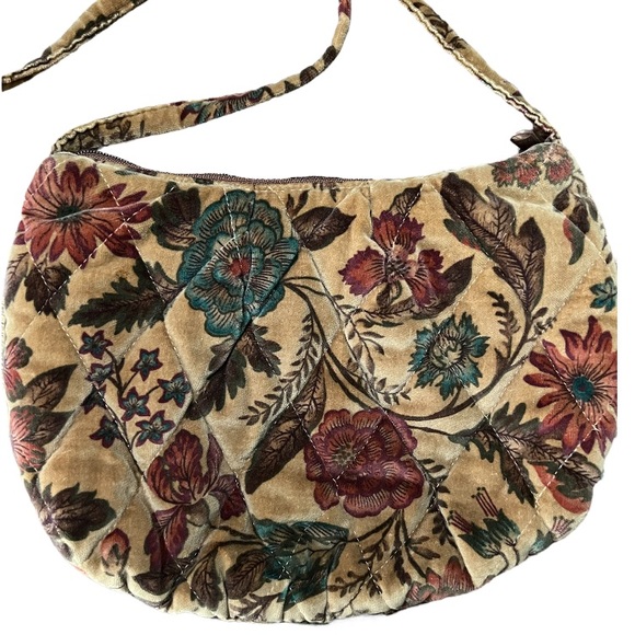 Richmark Quilted Velour Floral Shoulder Bag - Picture 2 of 6